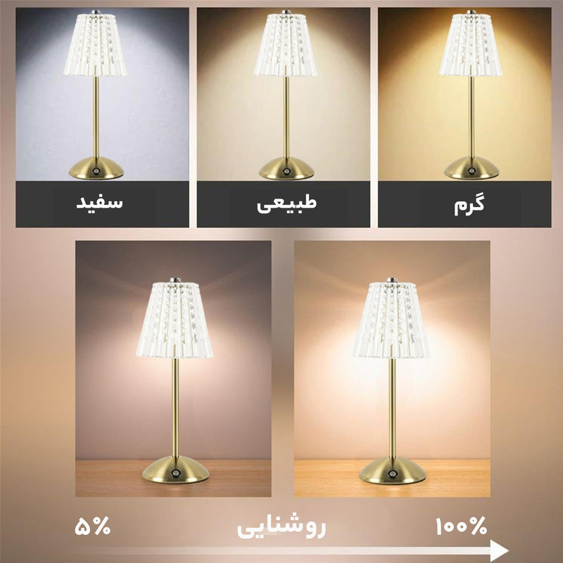 آباژور رومیزی شارژی